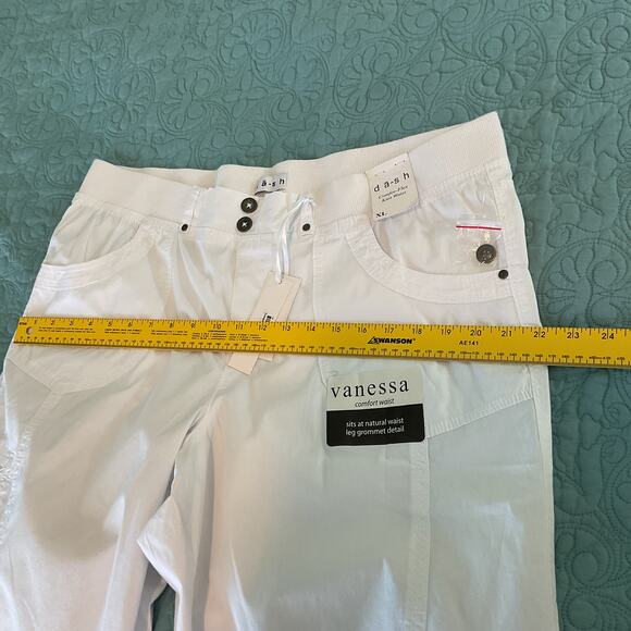 Valerie Women's Dash Flex Knit Waist Cargo Pocket Capris White PXL NWT - Picture 9 of 12
